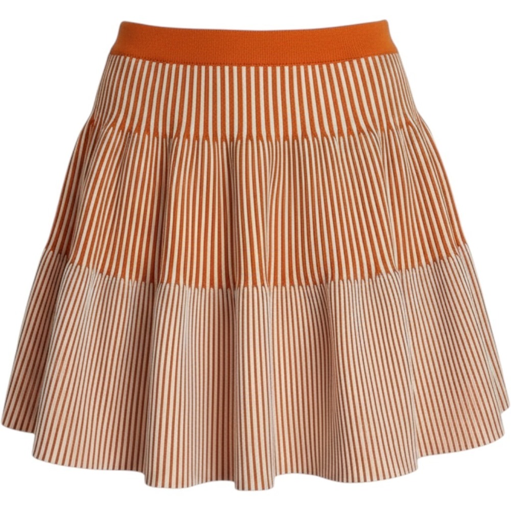 Free Assembly Womens XXL Rib Stitch Mini Skirt Popsicle Orange Stripe FANY7923SM